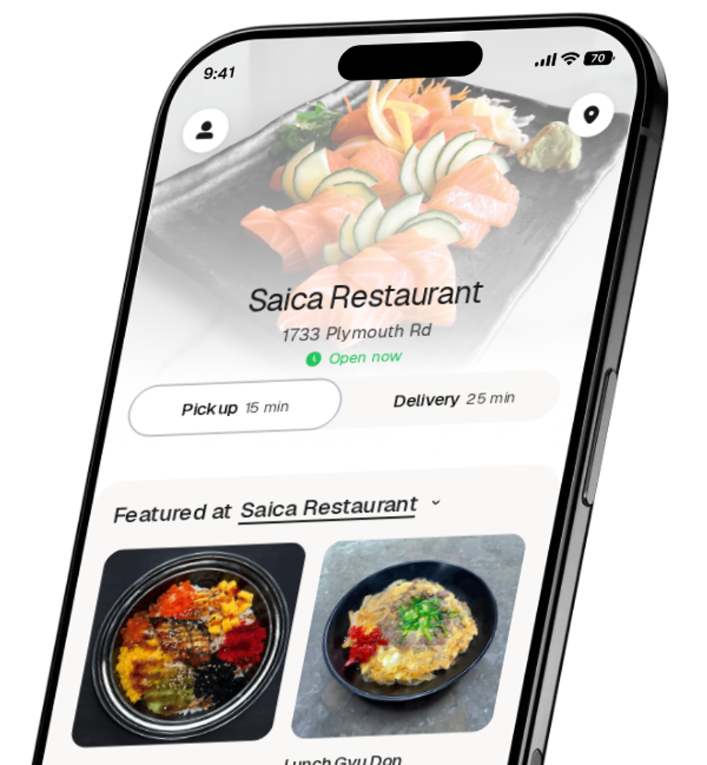Saica Restaurant app preview